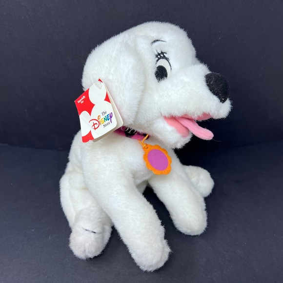 Disney Store 102 Dalmatians Oddball Plush 14" Stuffed White Laying Puppy Dog NWT - Picture 1 of 8